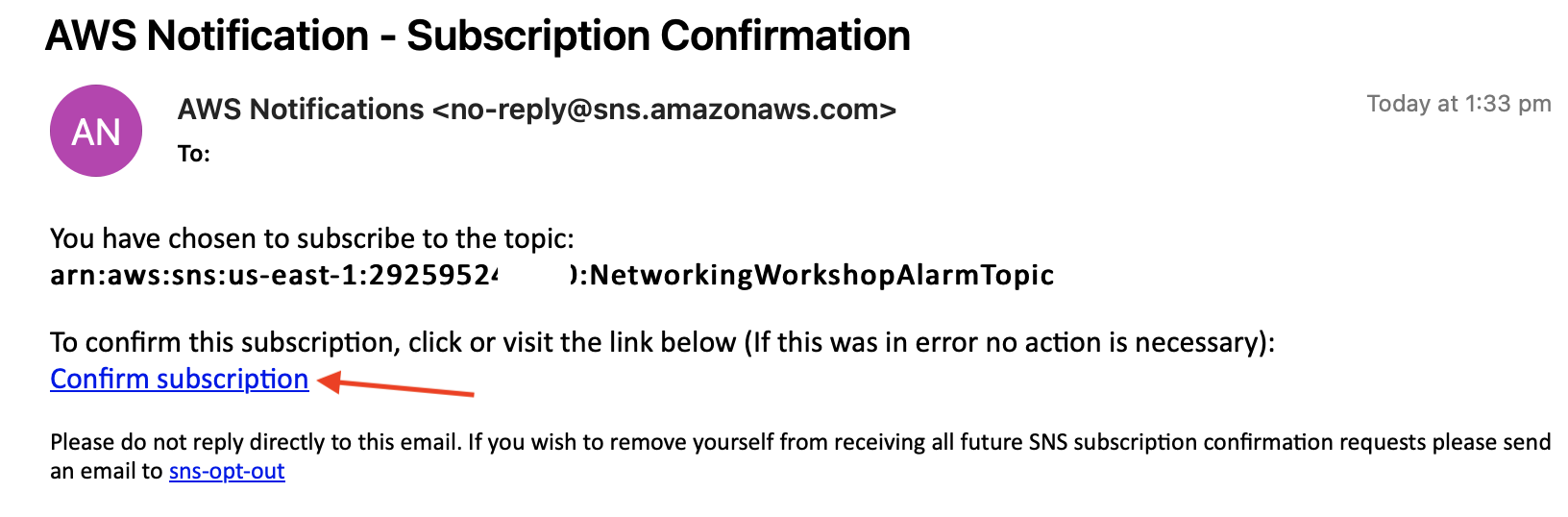 Confirm subscription