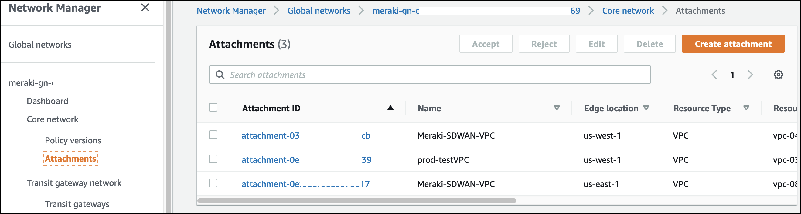 Cloud WAN Attachment