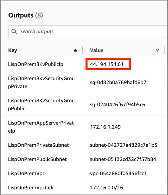 On-Premises Stack Outputs
