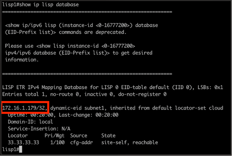 LISP Database - On-Prem